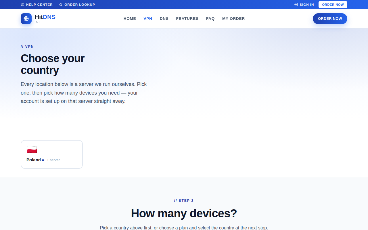 Choose your VPN country