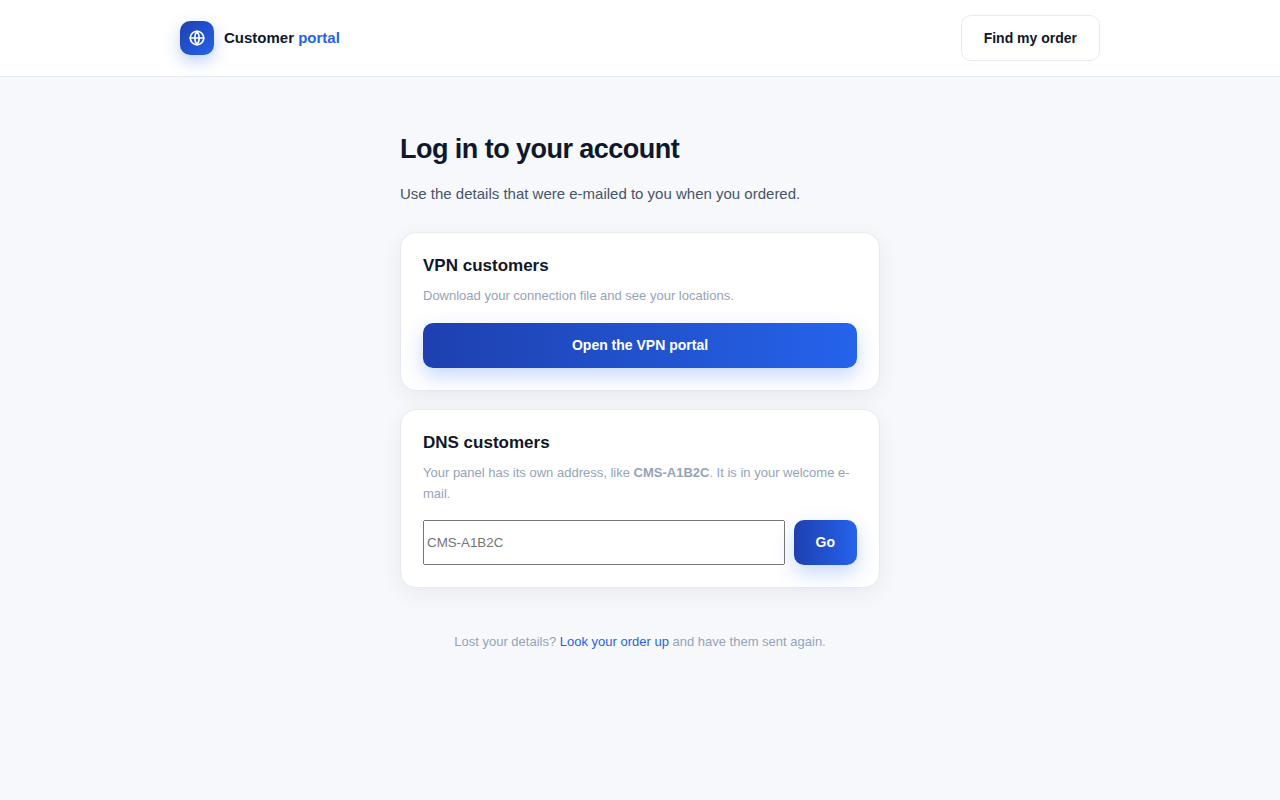 Your customer portal